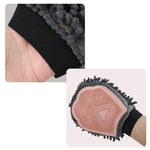Dual-sided dog and cat grooming glove for bath time