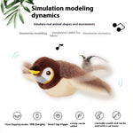 Interactive plush bird toy designed for cats