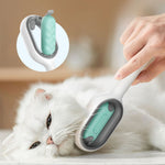 Pet grooming brush for dogs and cats with deshedding design